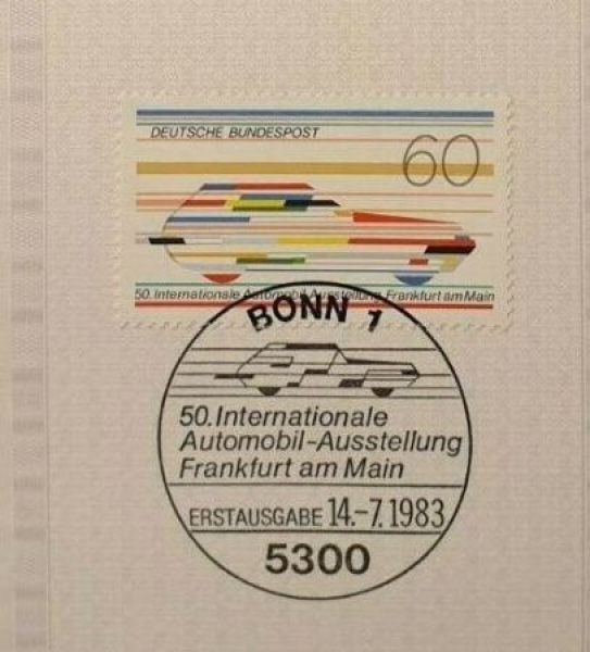 IAA Frankfurt Firstday Sheed 1983 stamped 2 pieces (6640)